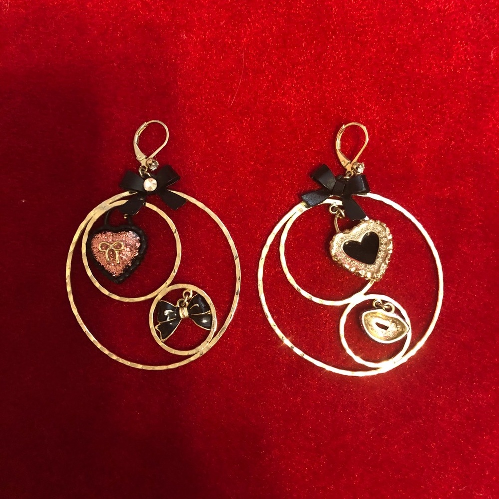 Betsey Johnson Gold Heart Earrings